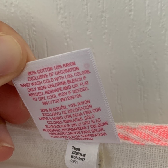 Pom Pom trim Cover up Dress size L summer beach vacation pink‎ orange boho - Picture 8 of 10